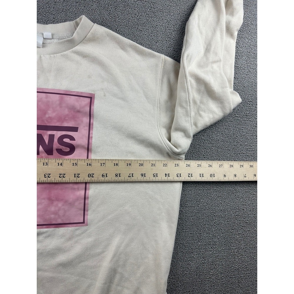 Vans Sweatshirt Women XL Beige Tie-Dye Logo Box Cotton Blend Streetwear Skater - Picture 9 of 11